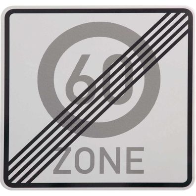 Original Verkehrszeichen Nr. 274.2- Ende 60 Zone 600 mmStraßenschild