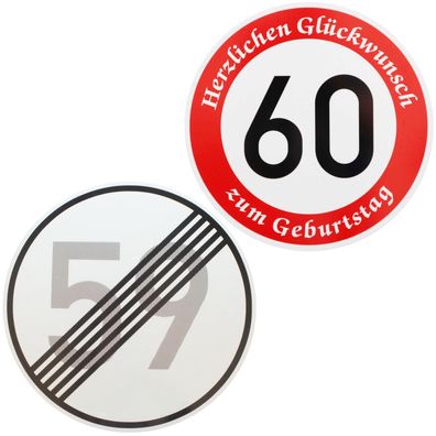 Original Verkehrszeichen-Set Nr. 274-60 und 282 Verkehrsschild Straßenschil...