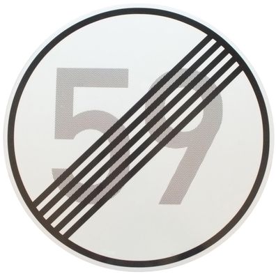 Original Verkehrszeichen Nr. 278-59 Ende 59 km/ h Strassenschild