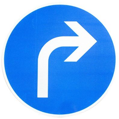 Original RA2 Verkehrszeichen Nr.209 Fahrtrichtung rechts 600 mm Straßenschild