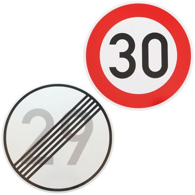 Original Verkehrszeichen-Set Nr. 274-30 und 282 Verkehrsschild Straßenschil...