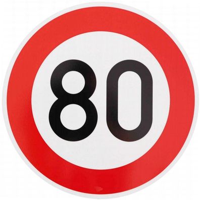 Original Verkehrszeichen Nr. 274-80 80 km/ h zum 80. Geburtstag Verkehrsschild