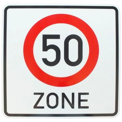 Original Verkehrszeichen 274.1- 50 Zone 50. Geburtstag Strassenschild