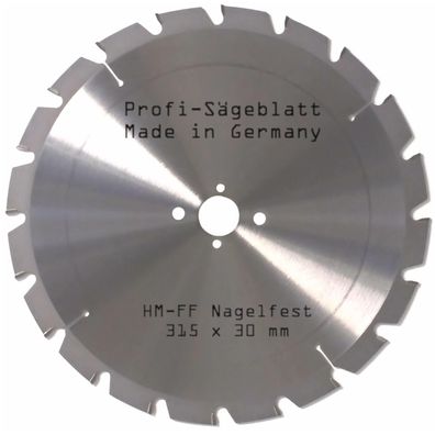 HM Sägeblatt 315 x 30 mm nagelfest FF Holz-Sägeblatt für Brennholz