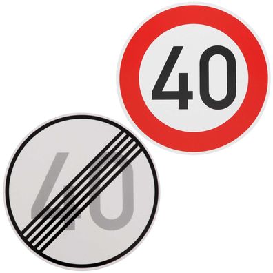 Original Verkehrszeichen-Set Nr. 274-40 und 278-40 Verkehrsschild Straßenschil...