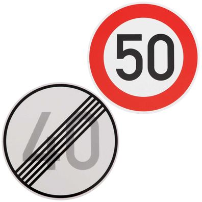 Original Verkehrszeichen-Set Nr. 274-50 und 278-40 Verkehrsschild Straßenschil...