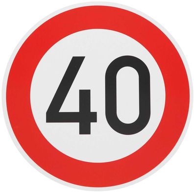 Original Verkehrszeichen Nr. 274-40 40 km/ h zum 40. Geburtstag Straßenschild