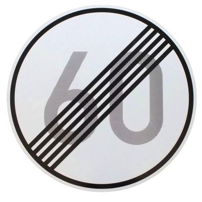 Original Verkehrszeichen Nr. 278-60 Ende 60 km/ h Straßenschild