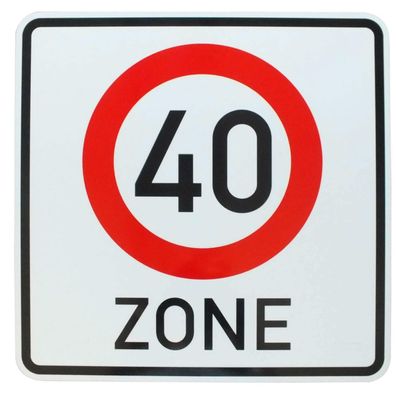 Original Verkehrszeichen 274.1- 40 Zone 40. Geburtstag Verkehrsschild