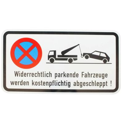 Original Verkehrszeichen 231 x 420 mm Zusatzzeichen Halteverbot Parkverbot
