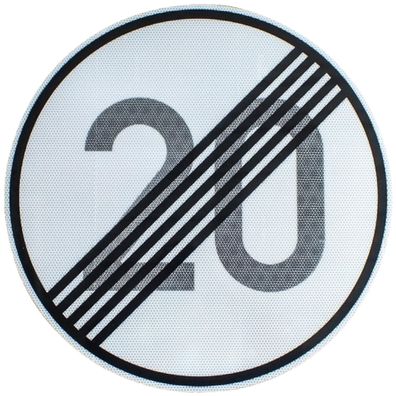 Original RA2 Verkehrszeichen 278-20 * Ende 20 km/ h * Verkehrsschild