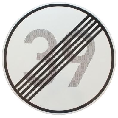 Original Verkehrszeichen Nr. 278-39 Ende 39 km/ h Straßenschild