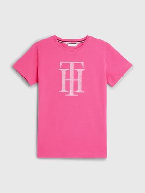 Tommy Hilfiger Damen Strass T-Shirt HOT Magenta FS 2023