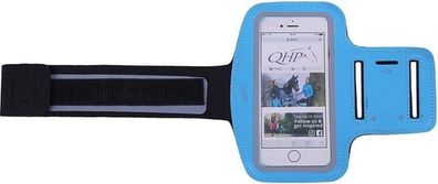 QHP Sportarmband für Smartphone Handy Hülle für den Oberarm in blau