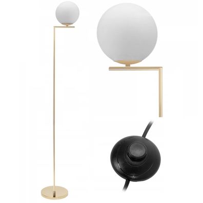 Toolight Stehlampe App921-1F Kugel Gold Ball 1-Lichtquelle E27 22X22X150Cm