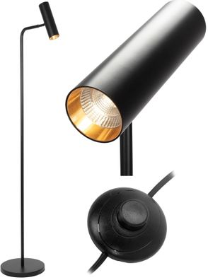 Toolight Stehlampe App965-1F Schwarz Metall Led 1-Punkt Licht