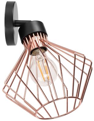 Toolight Wandlampe App534-1W Loft Rose Schwarz 1-Lichtquelle E27 19X20X10Cm