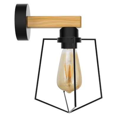 Toolight Wandlampe App978-1W Schwarz 1-Lichtquelle E27 16X15,5X17Cm