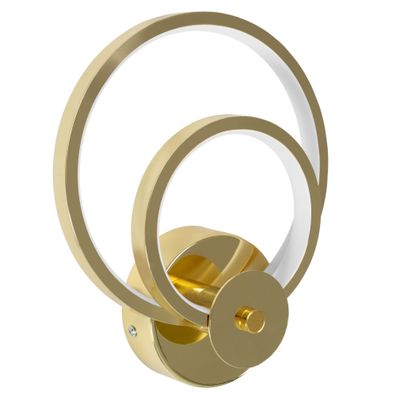 Toolight Wandlampe App1043-W Gold Led Ringe 2-Lichtquelle 15W 19X7,5X24Cm