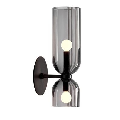 Toolight Wandlampe App1208-2W Schwarz Metall Glas E14 1-Punkt Licht