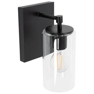 Toolight Wandlampe App1222-1W Schwarz Metall Glas E27 1-Punkt Licht