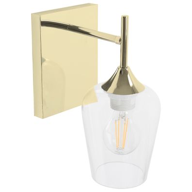 Toolight Wandlampe App1232-1W Gold Metall Glas E27 1-Punkt Licht