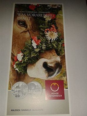 Folder 10 euro 2013 Österreich Vorarlberg - nur der Folder - keine Münze