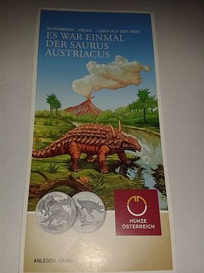 Folder 20 euro 2014 Österreich Saurus Austriacus - nur der Folder - keine Münze