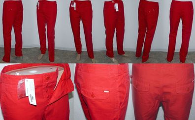 Lacoste HH 8709 7Z1 Classic Chino Hose Regular Jeans W 32 bis 40 L34 Tokyo Red