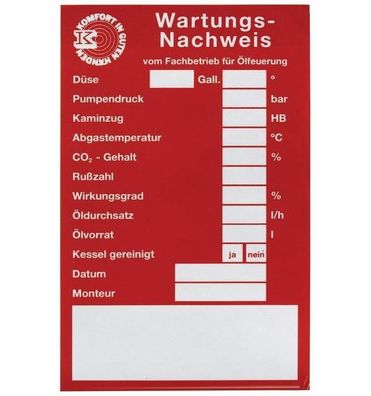 FL Wartungsetiketten Öl selbstklebend, Papier rot