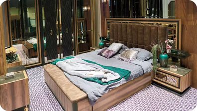 Design Doppelbett Braun Modern Schlafzimmer Garnitur Bett Set 4tlg Neu