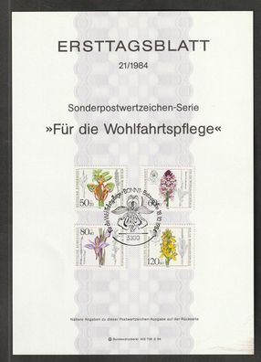 BRD Ersttagsblatt Wohlfahrtsmarken 1985 Orchideen ETB 21-84