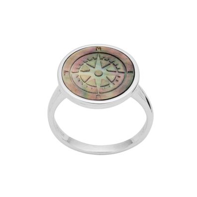 UVP 105€ DUR Schmuck Ring Windrose, Silber 925/ - rhodiniert (R5138)