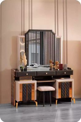 Schminktisch Spiegel Luxus Konsoletisch Schlafzimmer Schmink Schwarz