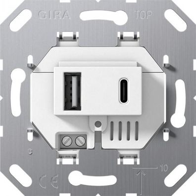 234900 USB-Spannungsvers. 2f Typ A/ C Einsatz Weiß