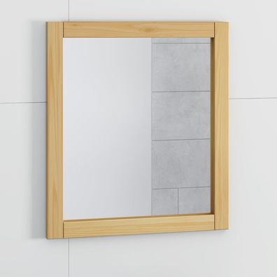 Spiegel Holzrahmen Kiefer massiv eichefar. lackiert 62x70x3 cm Sevilla