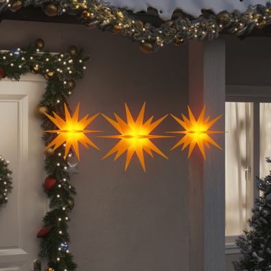 vidaXL LED-Weihnachtssterne 3 Stk. Faltbar Gelb