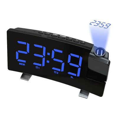 Projektionswecker für Kinderzimmer, digitaler Wecker blau