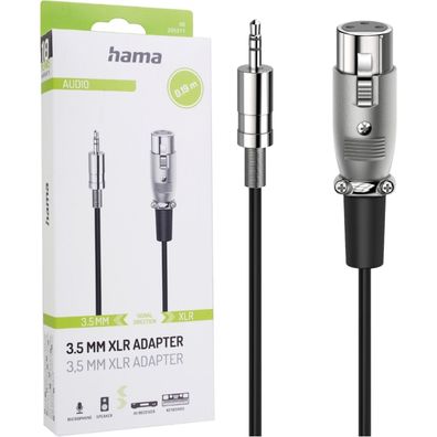 Hama Kabel-Adapter 3,5mm Klinke auf XLR Klinken-Stecker zu XLR-Buchse Stereo