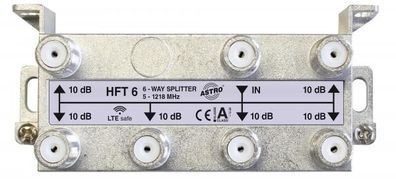 Astro HFT 6 Verteiler 6-fach, 5 - 1218 MHz, Verteildämpfung ca. 10 dB