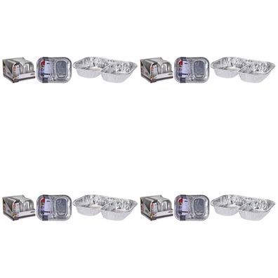 4 x BBQ Serviertablett Aluminium mit 2 F?chern Grillzubeh?r 2 St?ck