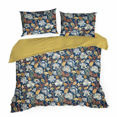 Bettwäsche Kissenbezug Bettbezug Bettwaren Bettgarnitur botanisch 160 x 200 cm Deko
