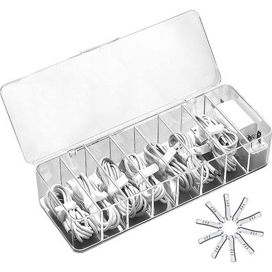 Durchsichtige Ladekabel-Organizer-Box, Datenkabel-Management