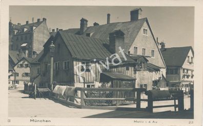Foto Postkarte Ansicht Haus Motiv in der Au 20'er Jahre Bayern H1.72