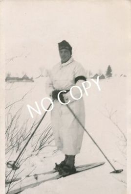 Foto WK II Wehrmacht Soldat Winter Uniform Skifahrer Russland ?????? H1.65