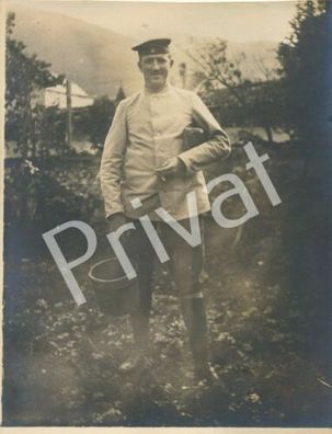 Foto WK I Portrait eines jungen Soldaten Weinberge 1915 Süd Tirol H1.31