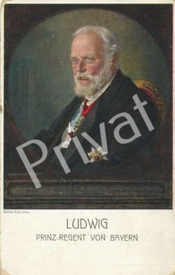 Foto PK Portrait Prinz Regent Ludwig von Bayern H1.25