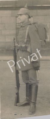 Foto WK I Soldat Ausmarsch an die Front 6. Infanterie Regiment H1.38