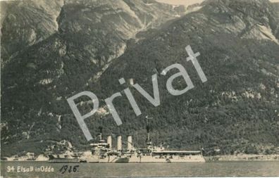 Foto PK SMS Elsass 1925 Linineschiff Kaiserliche Marine Odde Norway H1.25