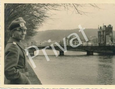 Foto WK II Abschied von Frankreich zurück nach Grafenwöhr Soldat Ufer H1.35